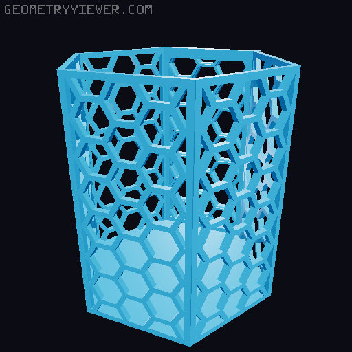 HSW hexagonal baskets v2 with full bottom 3D model thumbnail