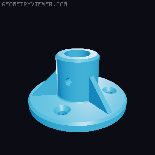 Pole Socket - Pole holder (metric - parametric) 3D model thumbnail