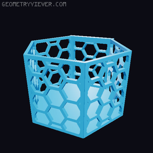 HSW hexagonal baskets v2 with full bottom 3D model thumbnail