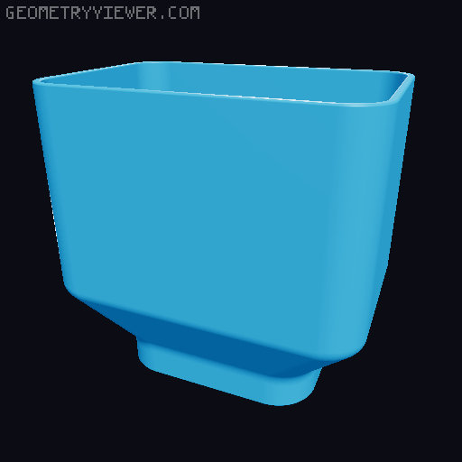 Cat feeder no text and flat bottom 3D model thumbnail
