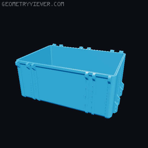 Gridfinity Rugged Storage Box, Parametric and Customizable 3D model thumbnail