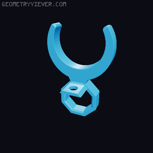 Pipe Clip for Round Bar Connector to Clamb Rods with Different Sizes 3D model thumbnail