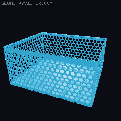 Gridfinity Hex Bins Light all sizes 3D model thumbnail