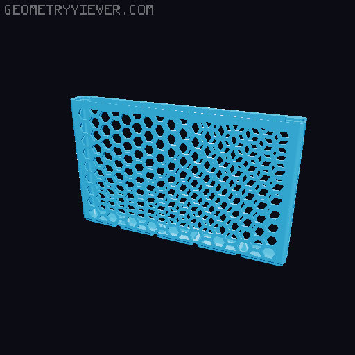 Gridfinity Hex Bins Light (rotated grid) all sizes 3D model thumbnail