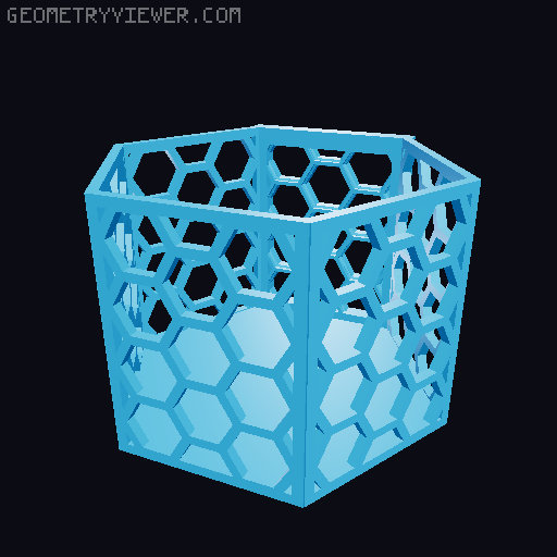 HSW hexagonal baskets v2 with full bottom 3D model thumbnail