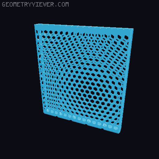 Gridfinity Hex Bins Light all sizes 3D model thumbnail