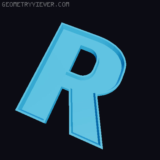 Glowing LED all alphabet letters and all numbers 6 cm high 3D model thumbnail