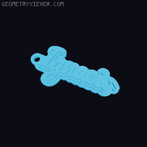 Customizable name keychain / tag 3D model thumbnail