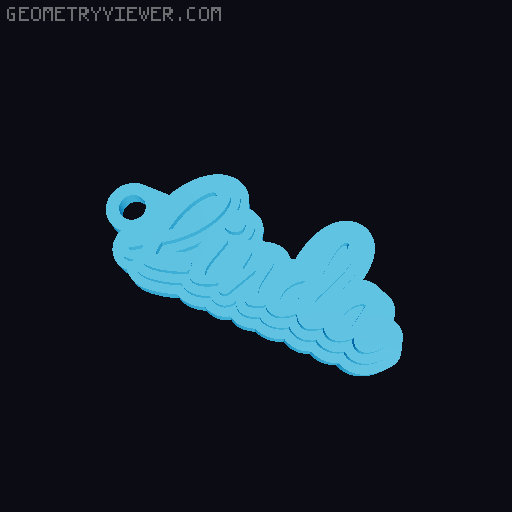 Customizable name keychain / tag 3D model thumbnail