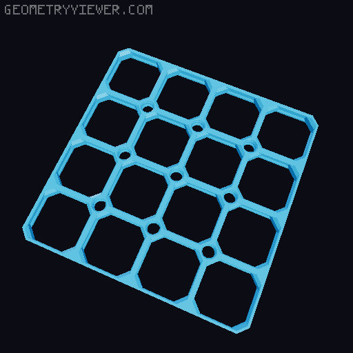 openGrid with Multiboard-compatible screw holes 3D model thumbnail