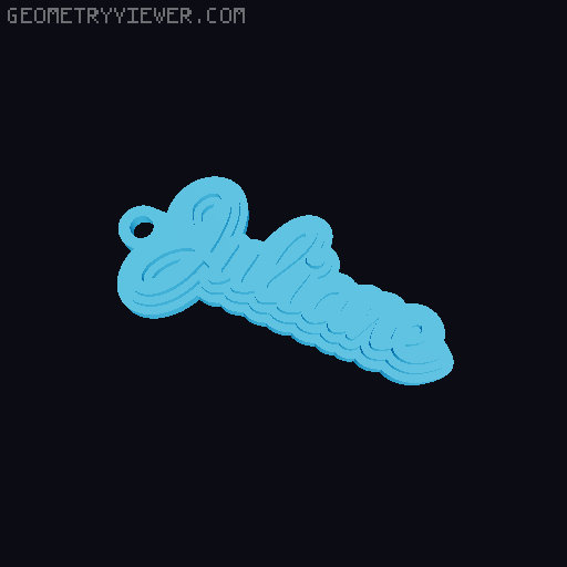 Customizable name keychain / tag 3D model thumbnail