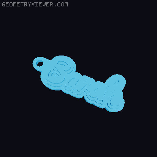 Customizable name keychain / tag 3D model thumbnail