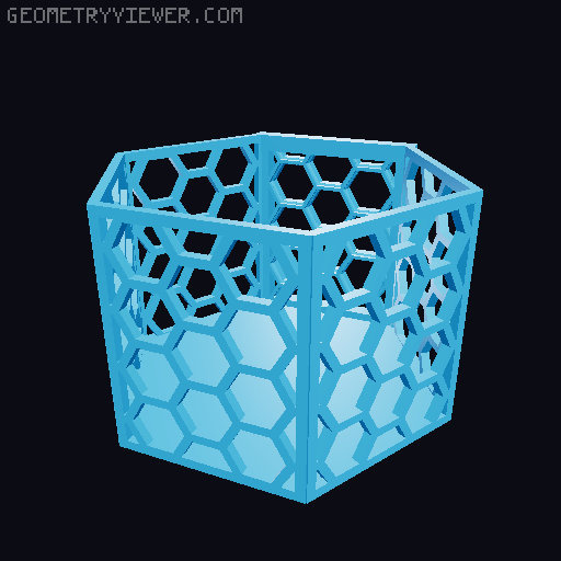 HSW hexagonal baskets v2 with full bottom 3D model thumbnail