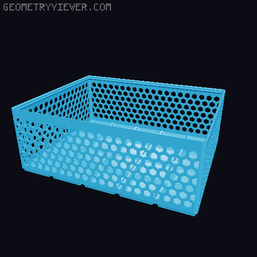 Gridfinity Hex Bins Light all sizes 3D model thumbnail