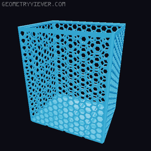 Gridfinity Hex Bins Light (rotated grid) all sizes 3D model thumbnail