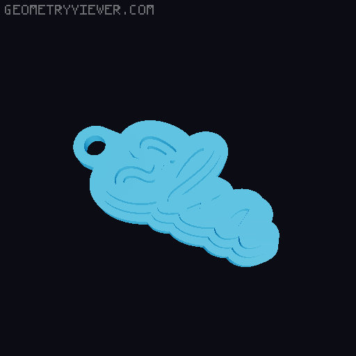 Customizable name keychain / tag 3D model thumbnail