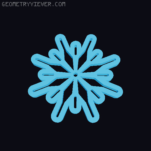 Snowflakes for chocolate printing 3D model thumbnail