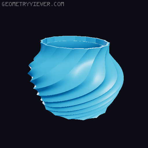 Twisted Plant Pot Collection (5 varieties) 3D model thumbnail