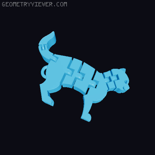 Flexi cat keyring 3D model thumbnail