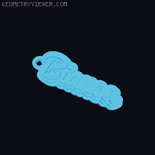 Customizable name keychain / tag 3D model thumbnail