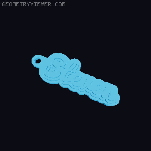 Customizable name keychain / tag 3D model thumbnail