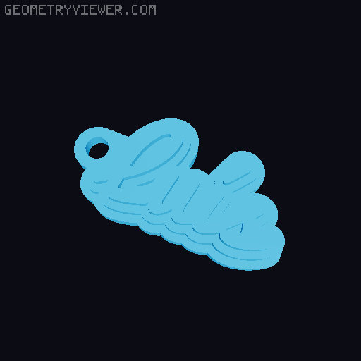 Customizable name keychain / tag 3D model thumbnail