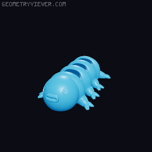 Tardigrade - Articulated Figure Keychain 3D model thumbnail