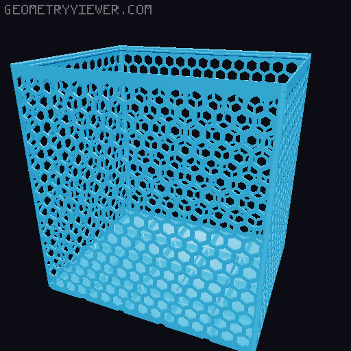 Gridfinity Hex Bins Light all sizes 3D model thumbnail