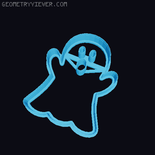 Halloween cookie cutter pumpkin and ghost 3D model thumbnail