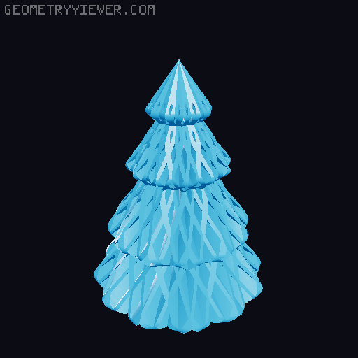 Christmas Tree 4-in-1, Spiral Vase, Passthrough 3D model thumbnail
