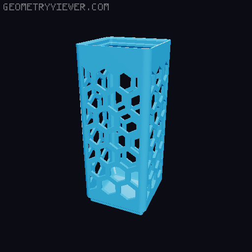 Gridfinity Hex Bins Light all sizes 3D model thumbnail