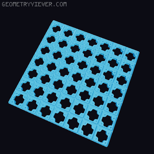Gridfinity Stackable Modular baseplates 3D model thumbnail