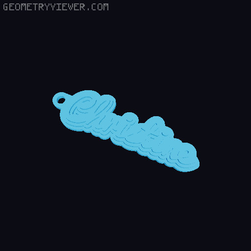 Customizable name keychain / tag 3D model thumbnail