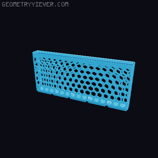 Gridfinity Hex Bins Light all sizes 3D model thumbnail
