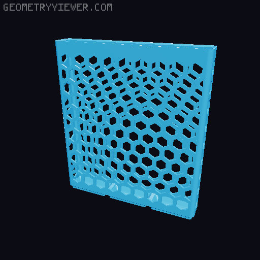 Gridfinity Hex Bins Light all sizes 3D model thumbnail