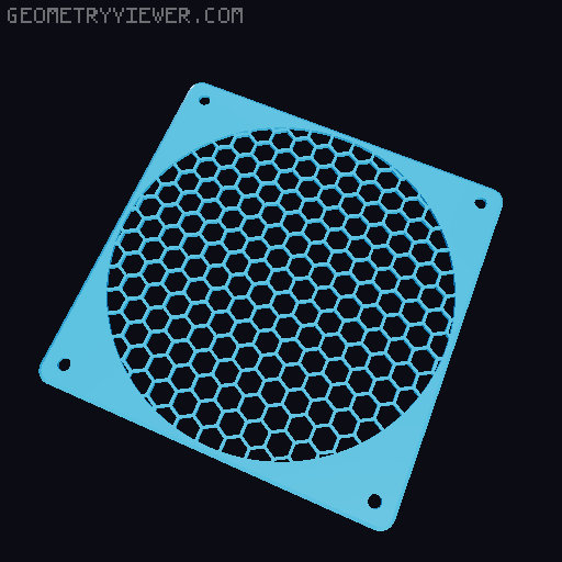 120mm Fan Grill with smooth edges. best for PC case 3D model thumbnail