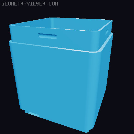Gridfinity Bin with Gridfinity Cap (parametric) 3D model thumbnail