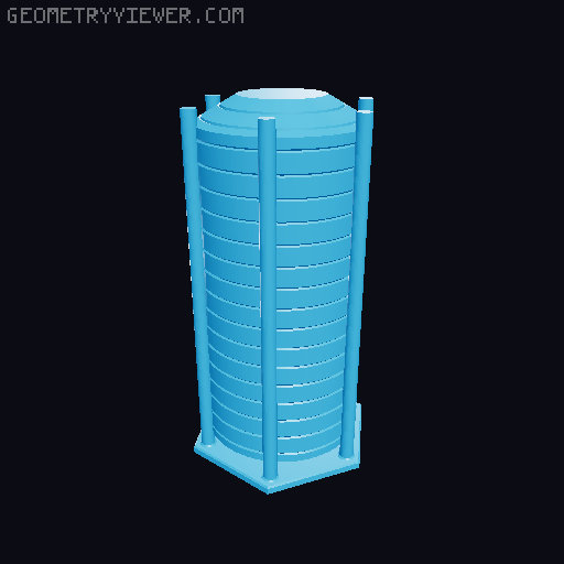 Starship catchtower 3D model thumbnail