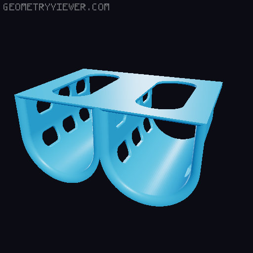 Garbage bag holder top/side. Standard, Hexagon and Voronoi design. 3D model thumbnail
