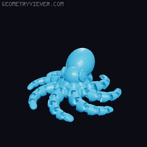 Cute octopus keychain 3D model thumbnail