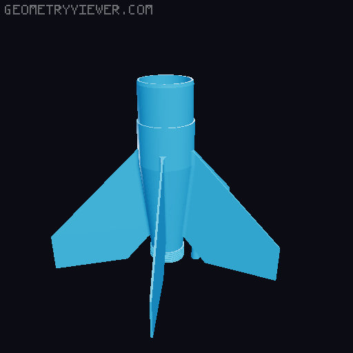 Brawny: Paper Towel Tube Model Rocket for D12 motors 3D model thumbnail