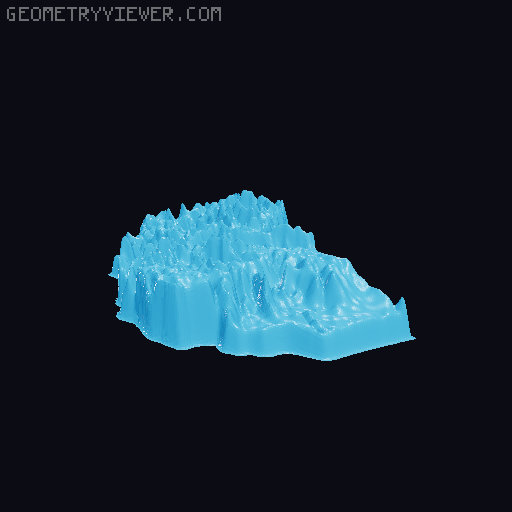 Topographic World Map 3D model thumbnail