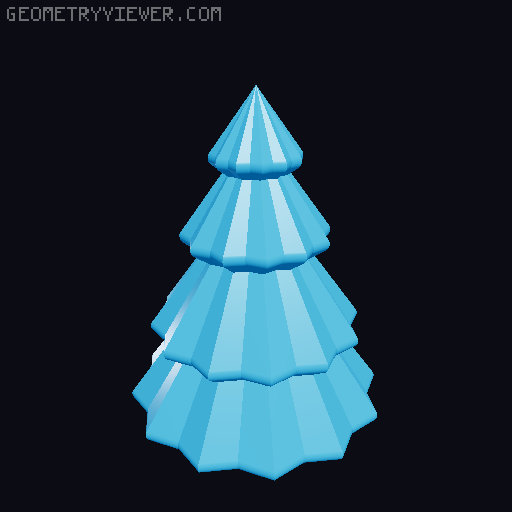 Christmas Tree 4-in-1, Spiral Vase, Passthrough 3D model thumbnail