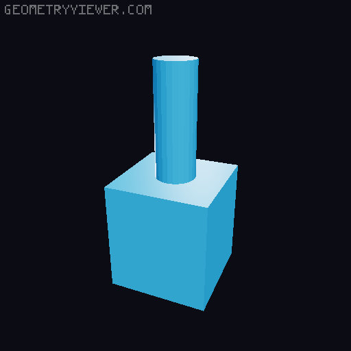 Unique customizable pixel box on desk v.1 3D model thumbnail