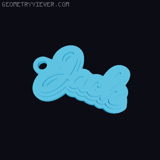 Customizable name keychain / tag 3D model thumbnail