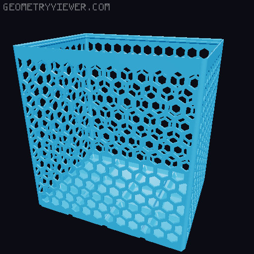 Gridfinity Hex Bins Light all sizes 3D model thumbnail
