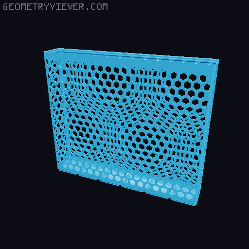Gridfinity Hex Bins Light all sizes 3D model thumbnail