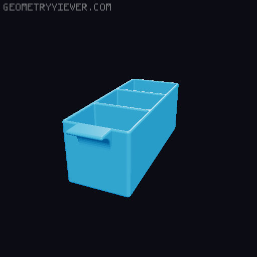 Modular Small Parts Split Drawers 3D model thumbnail