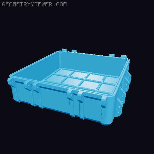 Gridfinity Rugged Storage Box, Parametric and Customizable 3D model thumbnail