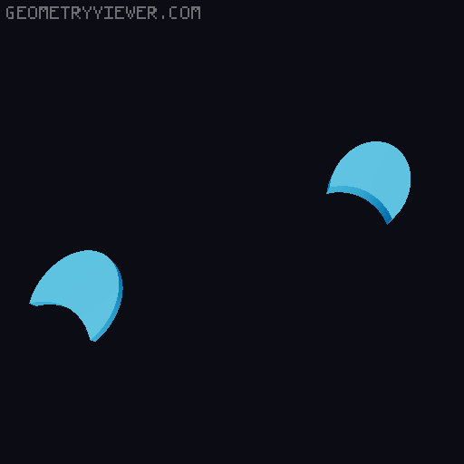 Kirby's eye in three separate parts 3D model thumbnail